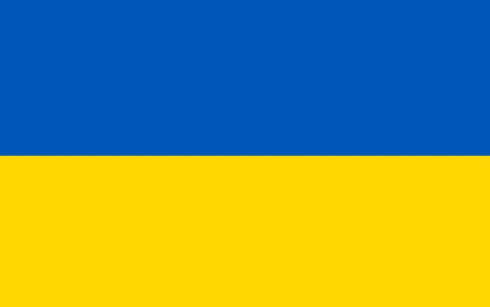 Die Flagge der Ukraine.