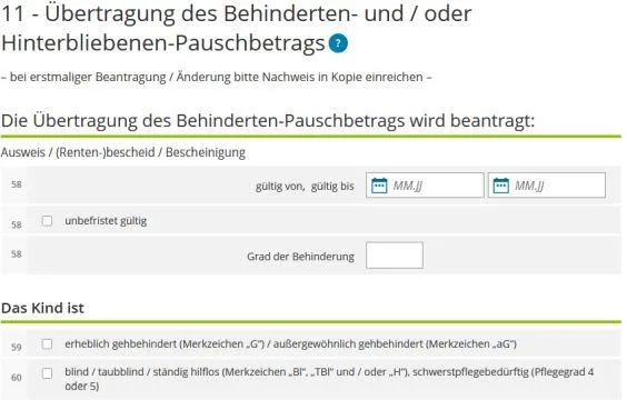 ElsterOnline-Portal, Einkommen-Steuer-Erklärung, Anlage Kind