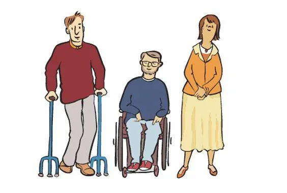 Menschen mit verschiedenen Behinderungen.