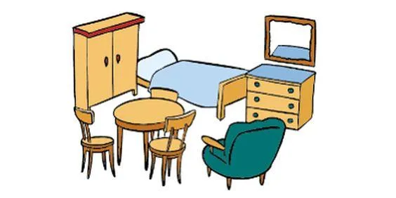 ein Zimmer mit Möbeln