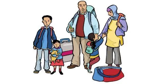 Eine Flüchtling-Familie.