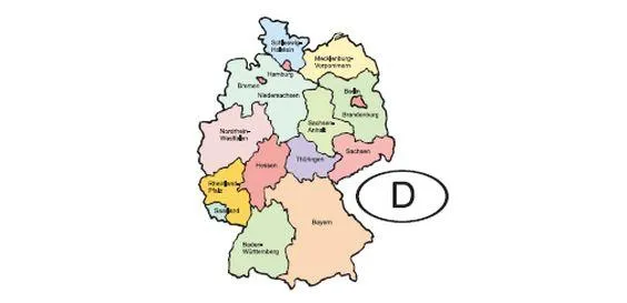 Eine Landkarte von Deutschland.