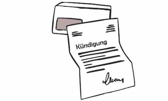 Ein Brief, auf dem "Kündigung" steht.