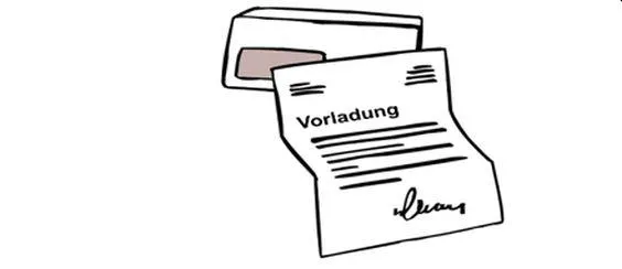 Ein Brief, auf dem "Vorladung" steht.