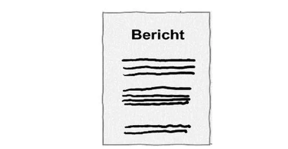 Ein Blatt auf dem die Überschrift "Bericht" steht.