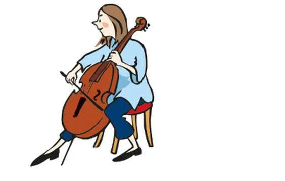 Ein Mädchen spielt Cello.