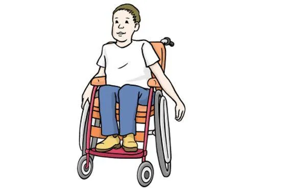 ein Junge im Rollstuhl