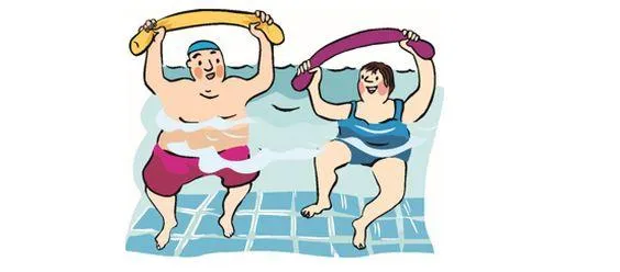 Ein mann und eine Frau im Schwimmbad.