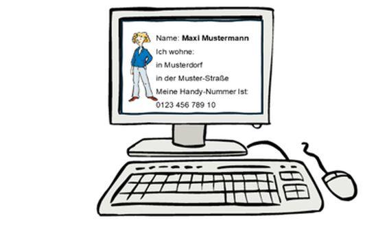 Ein Computer mit Bildschirm.